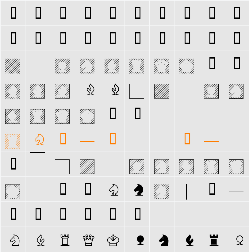 XChessNut Character Map