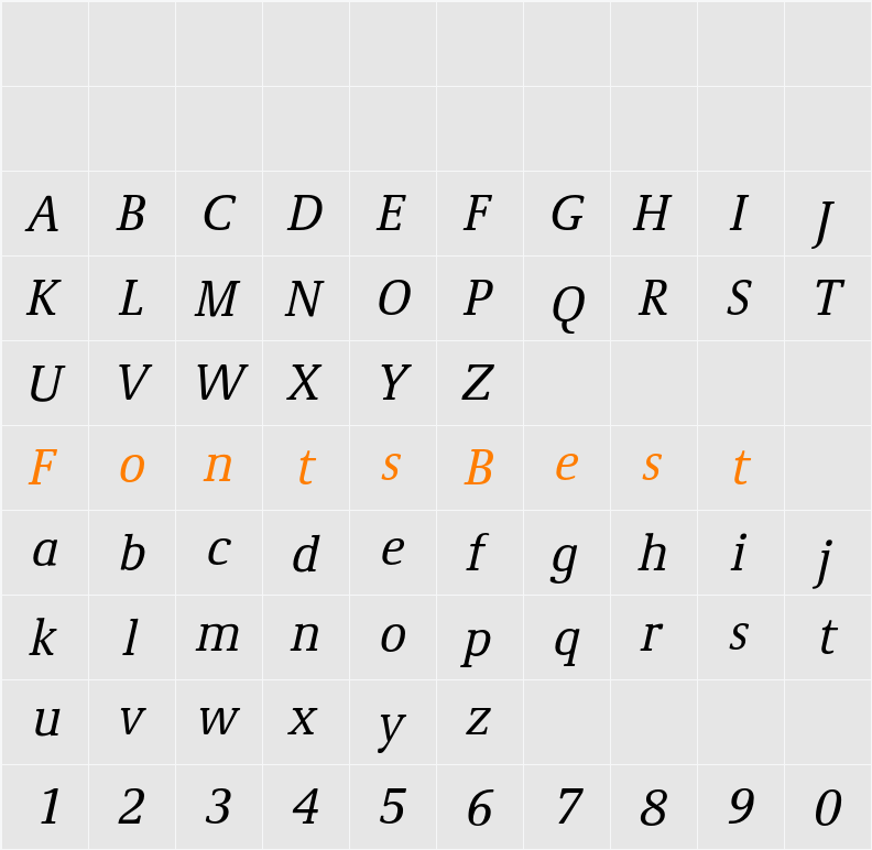 DemosEF Character Map