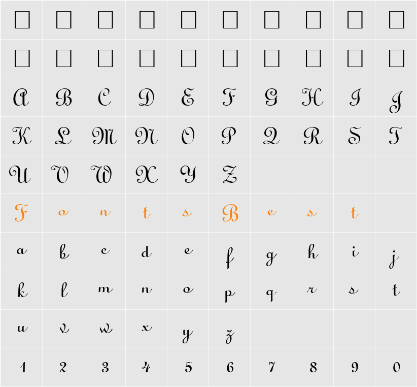 LightScript Character Map