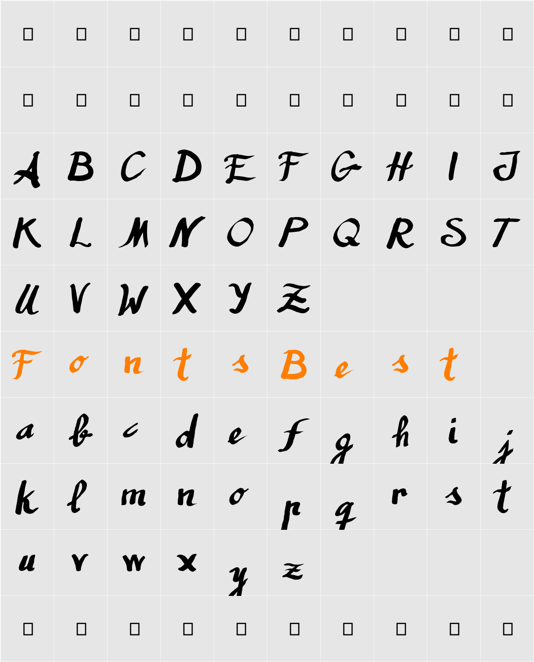 Humana Character Map