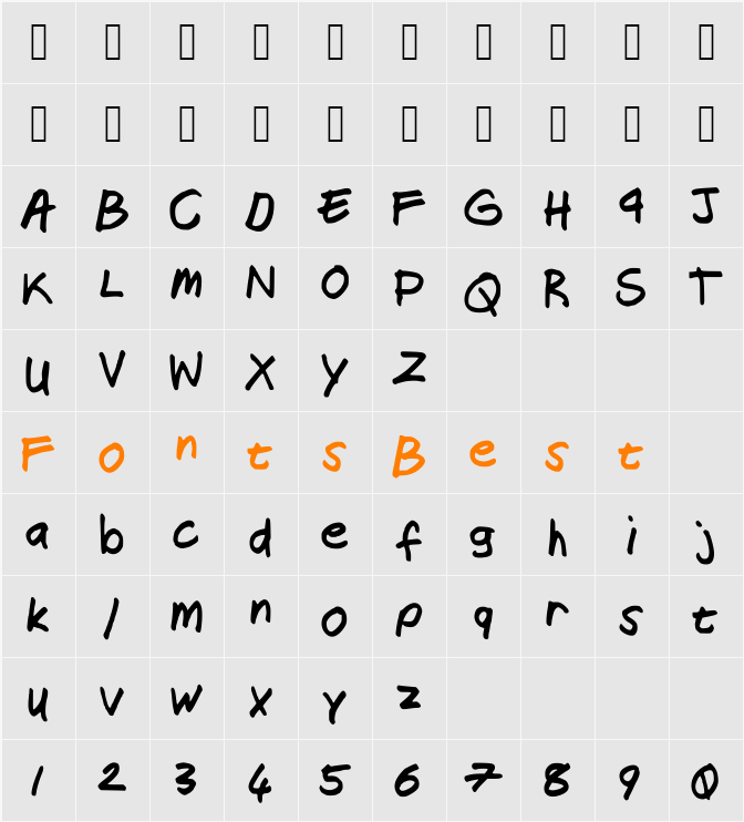 Snofferscript Character Map