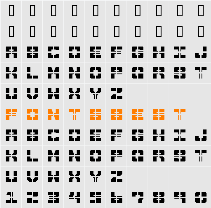 JI-Scenas Character Map