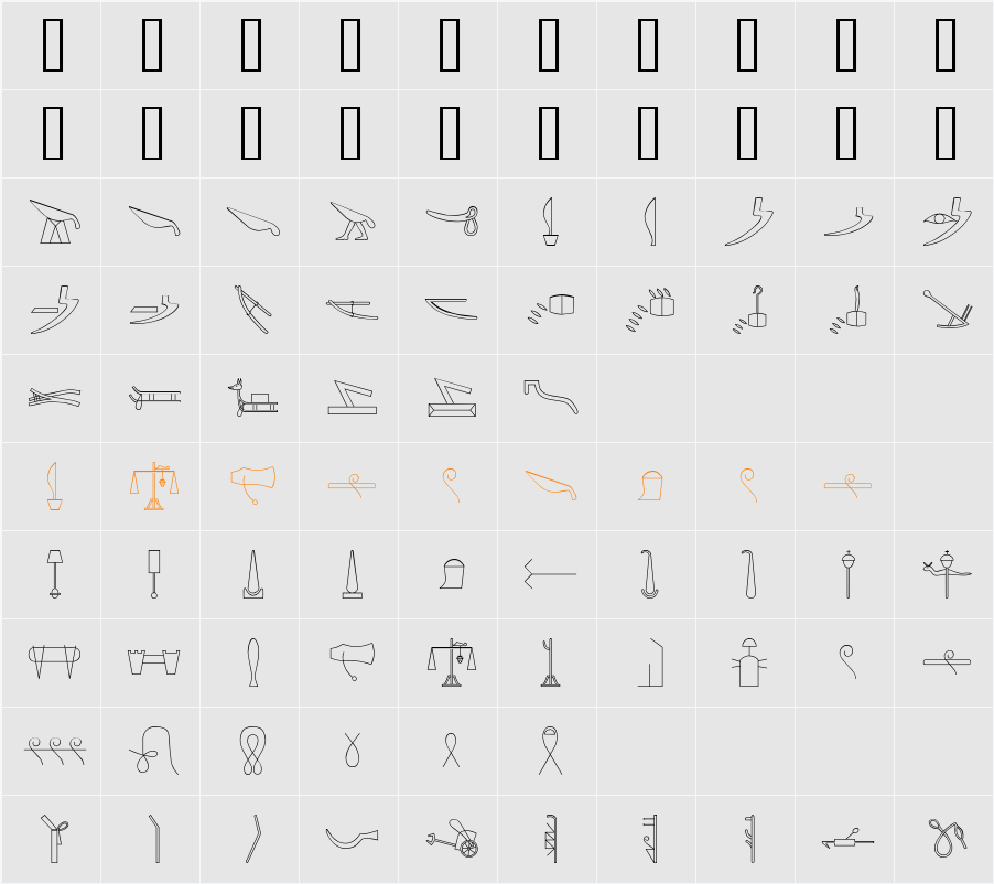 GlyphBasic Character Map