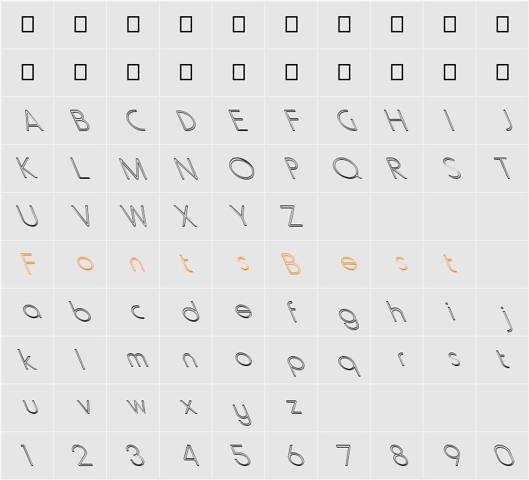 FZ BASIC 20 HOLLOW LEFTY Character Map