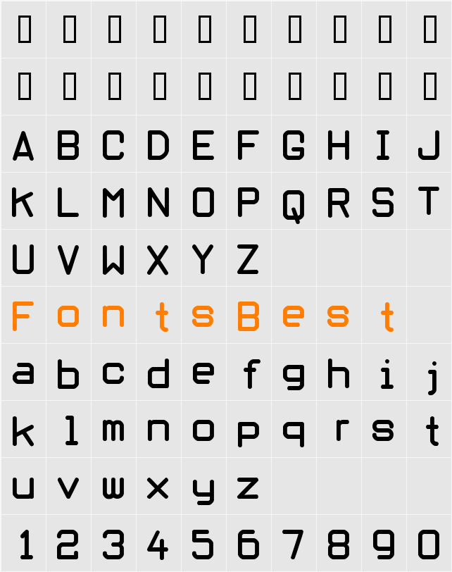 Oblivious font Character Map