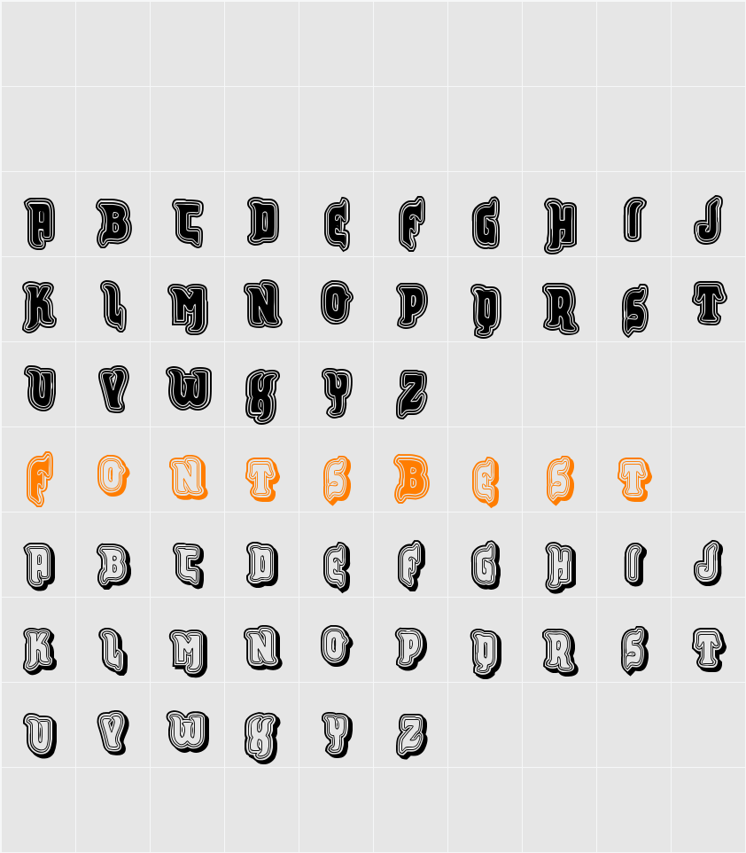 VTKS FURIOUS Character Map