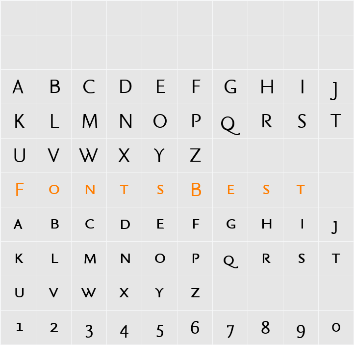 SeriaSans-ItalicCaps Character Map