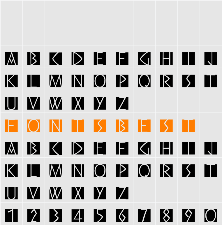 PreRomanCaps Character Map