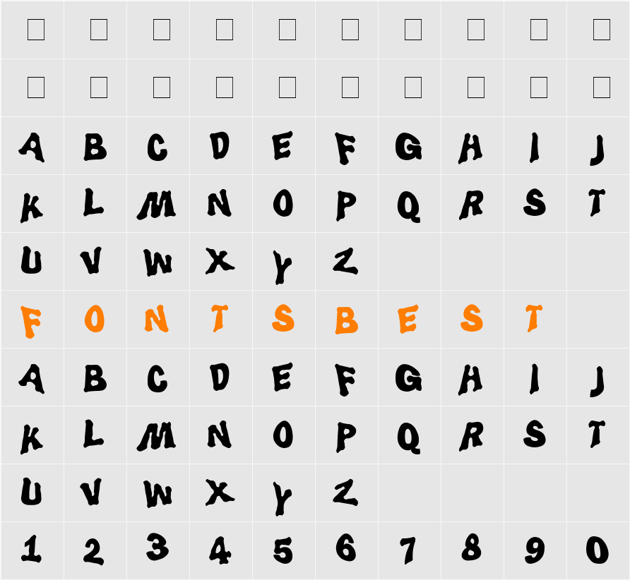 LuggerBug Character Map