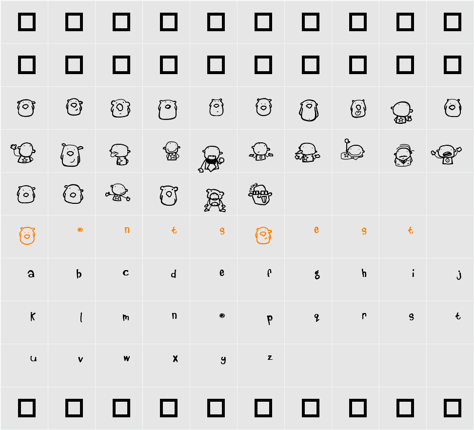 beestings Character Map