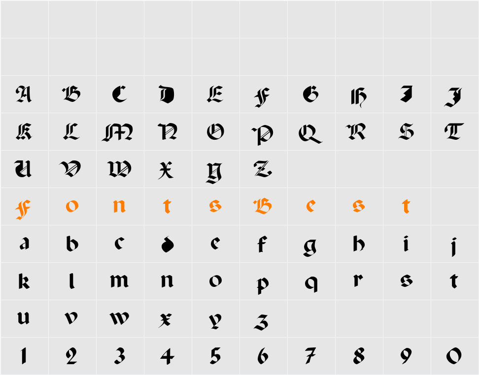 Paganini Character Map
