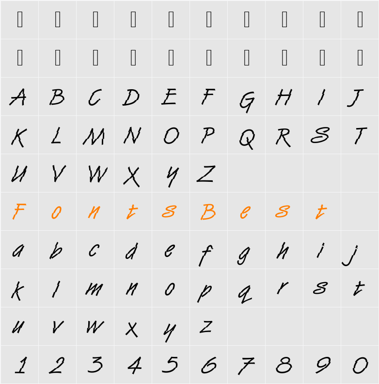 VanDijk43 Becker Character Map