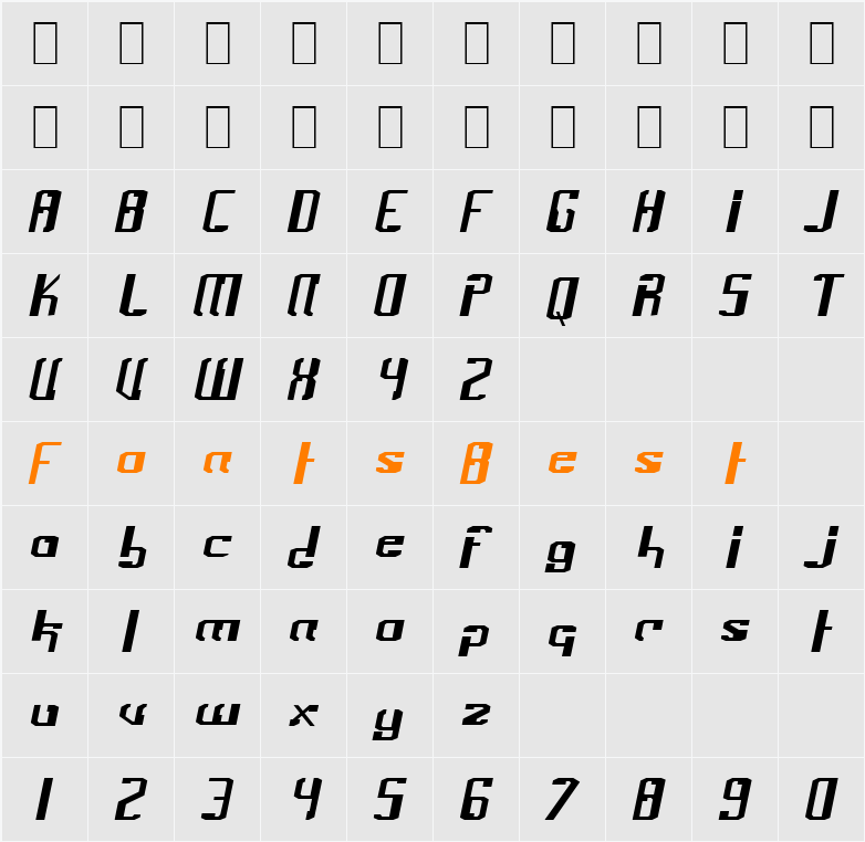 Frak Character Map