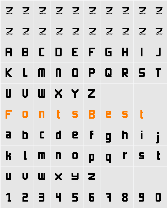 Imagine Font 2 Character Map