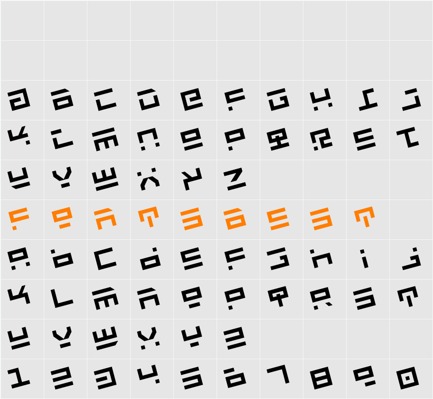 Rocket Type Rotate Character Map