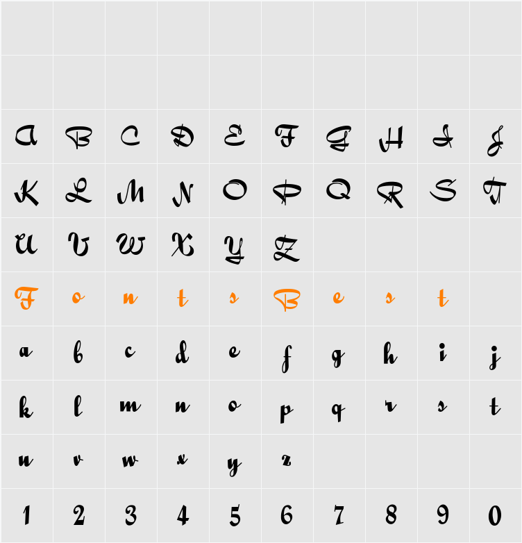 QuigleyWiggly Character Map