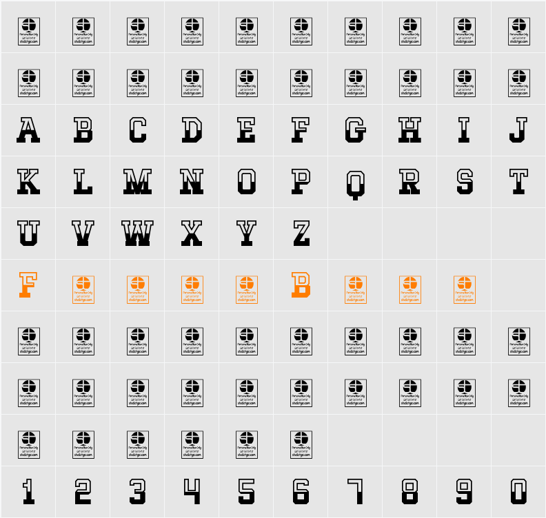 MIXIVA-HALF FULL demo Character Map