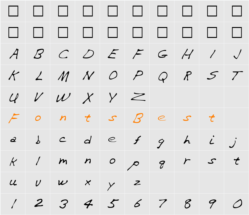WilsonsHand Character Map