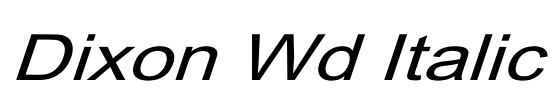 Dixon Wd Italic Font Image