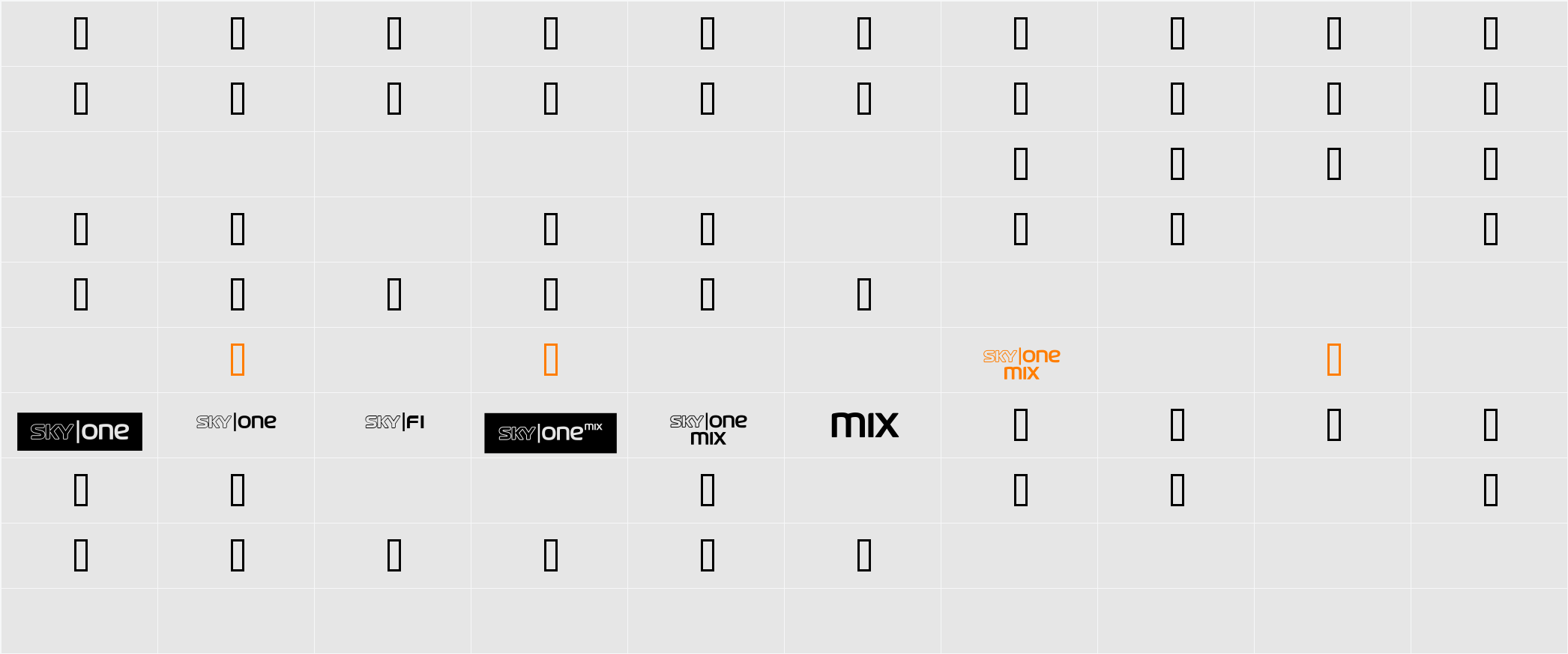 SKYfontone Character Map