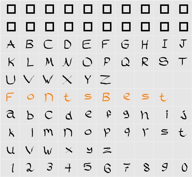 Rasstapp 1.0 Character Map