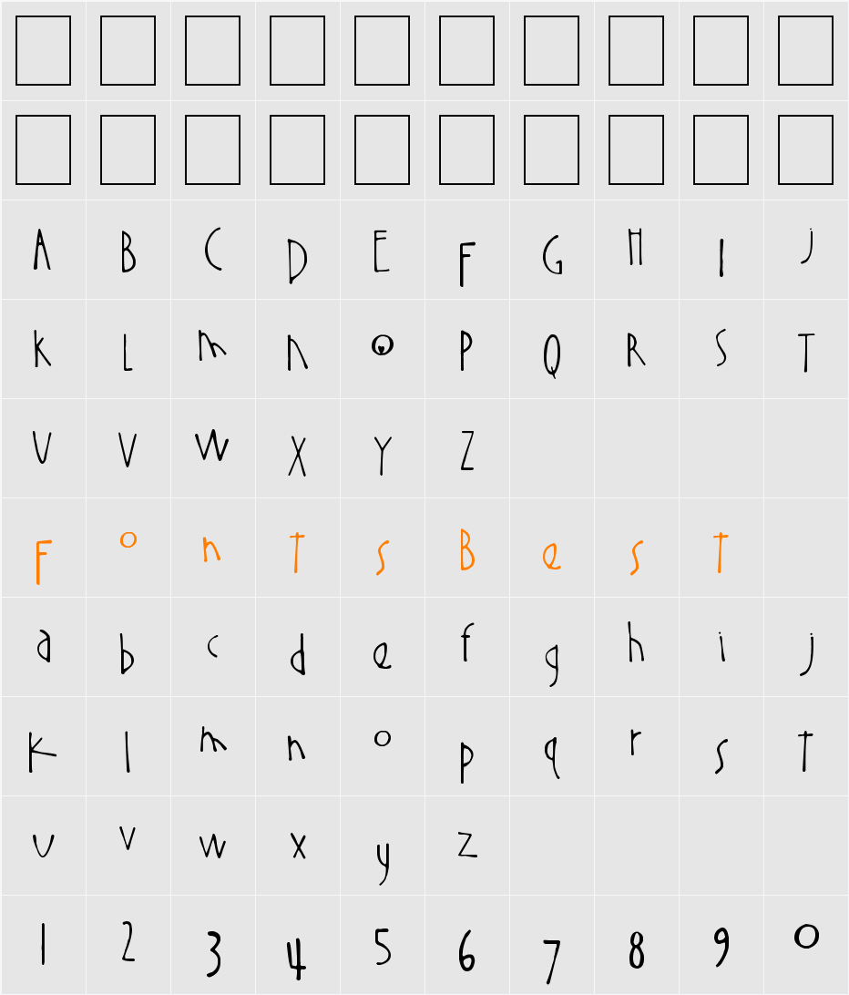 The Buns Character Map