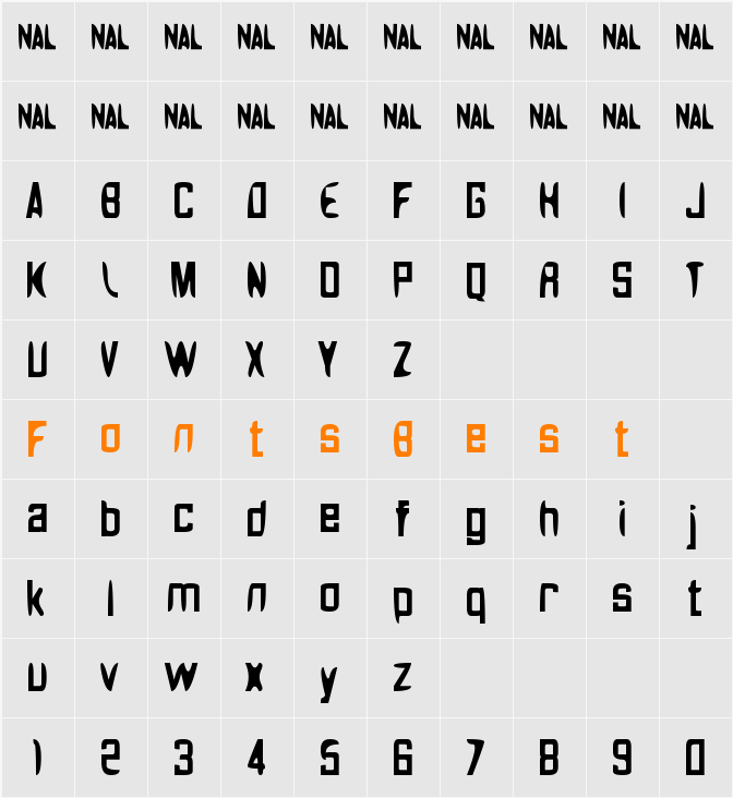 Noasarck Quattro Character Map
