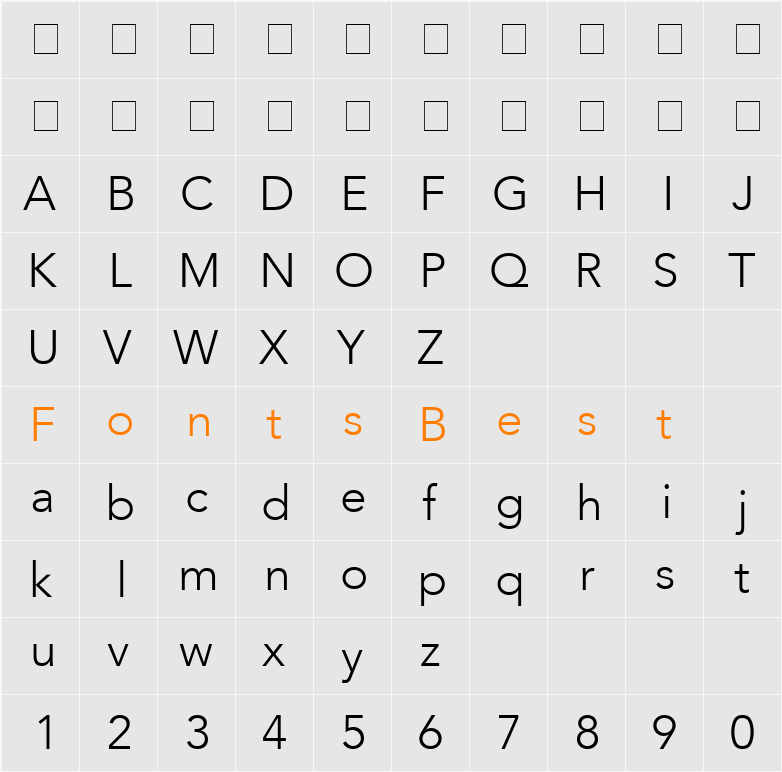 Expo Light SSi Character Map
