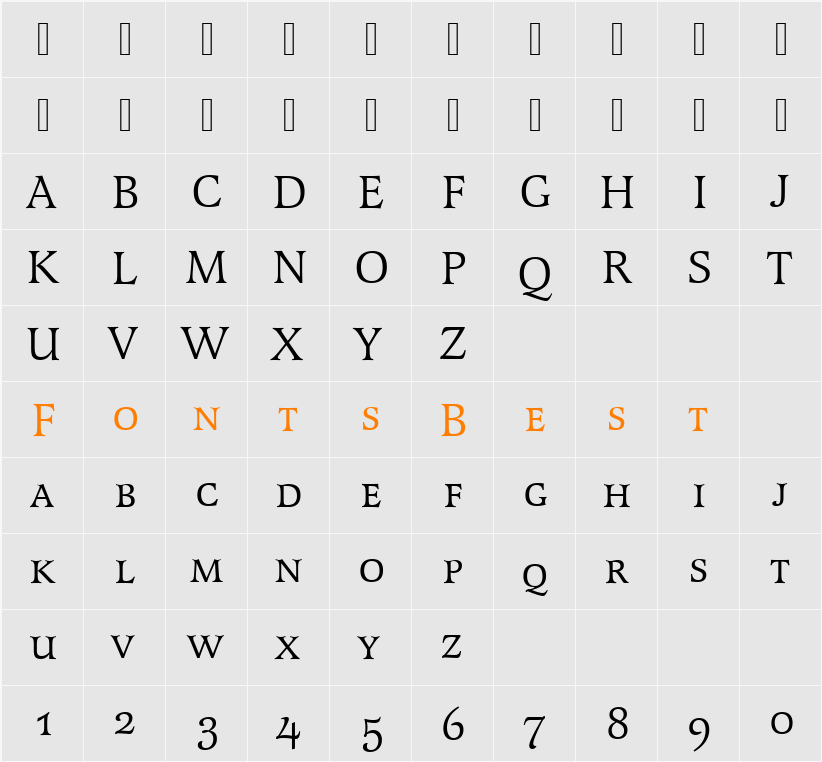 Latienne Becker Caps  Character Map