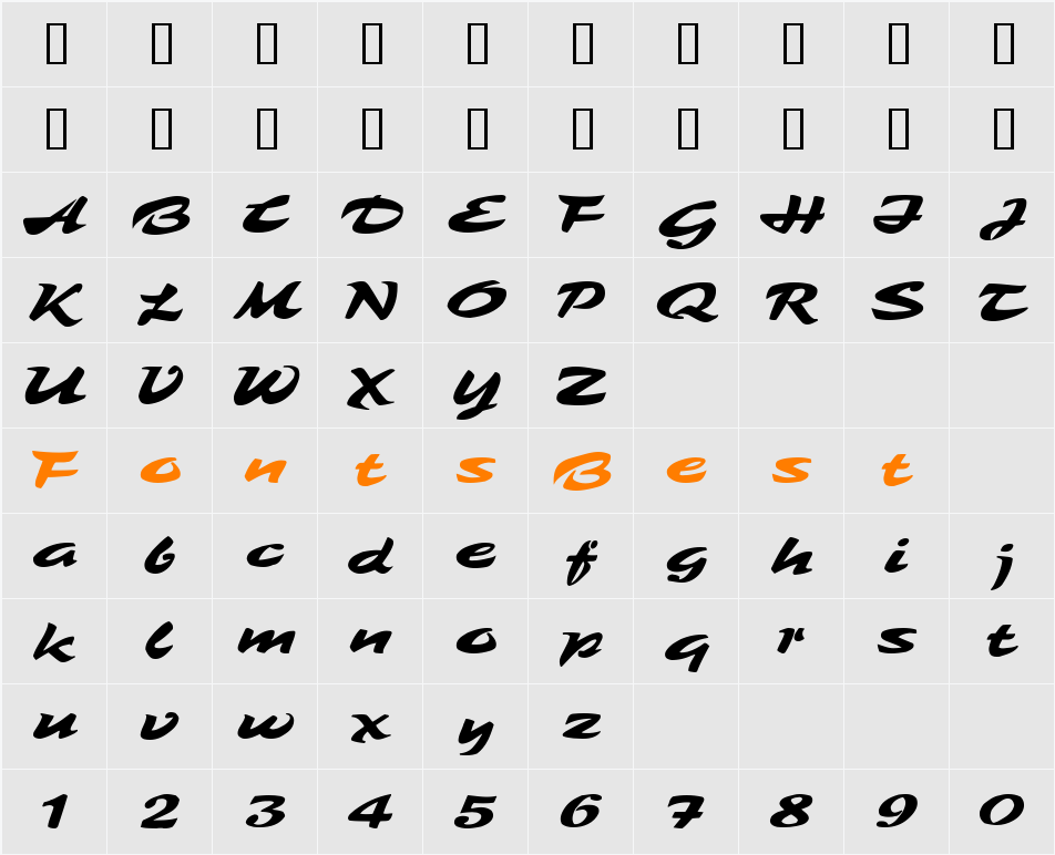 Tambo Character Map