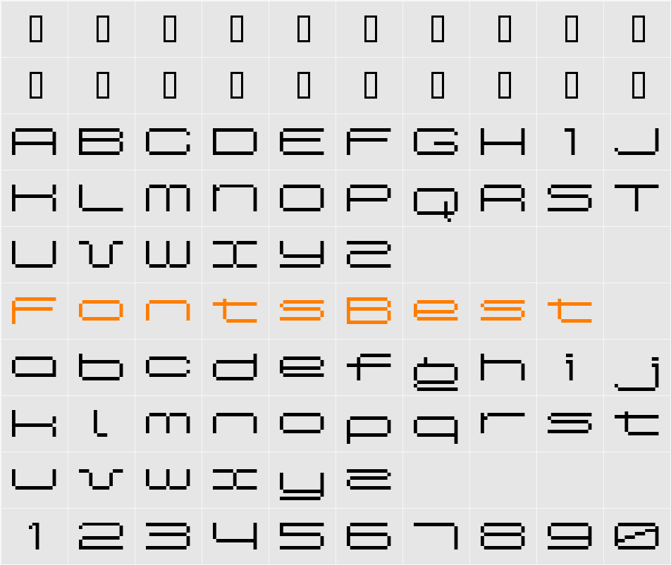 SpreadBitA10 Character Map