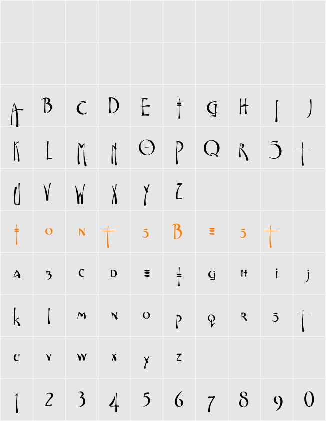 Fontasia One Character Map