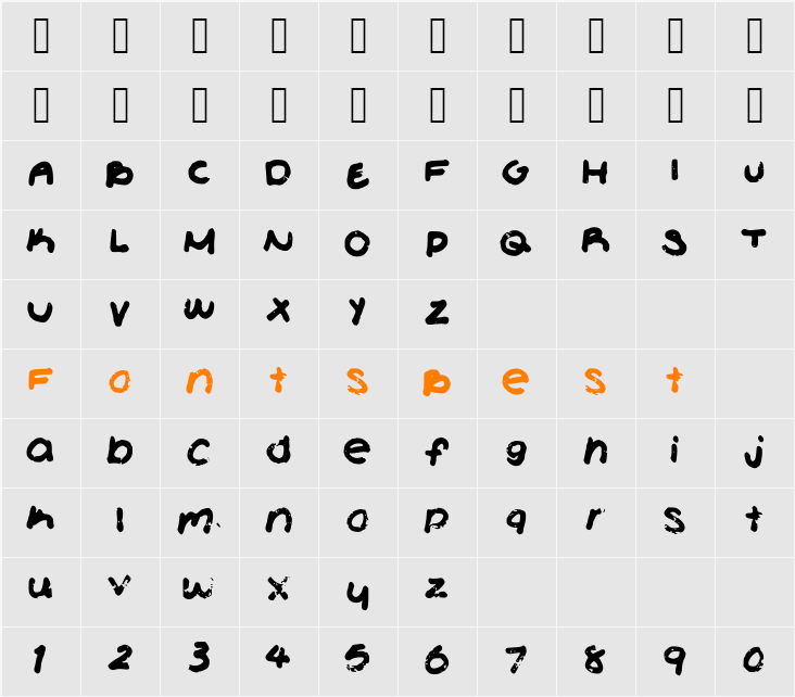 TinyWeed Character Map