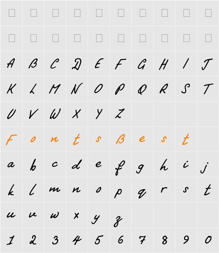 PT Script Stream Character Map