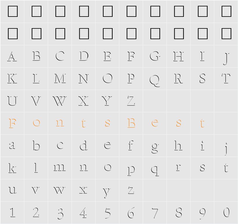 ReliefSerif Character Map