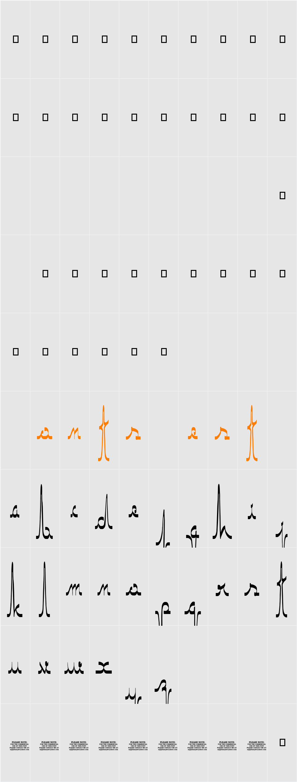 ECG saji Character Map