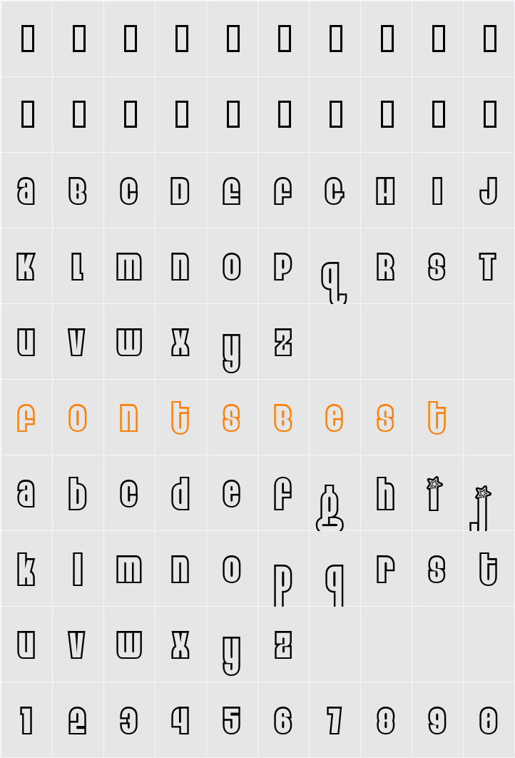 Eight Track program 3 Character Map