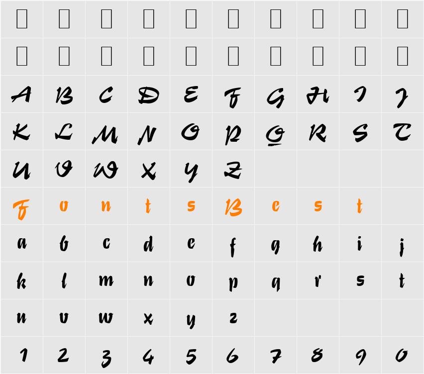 Script-S840 Character Map