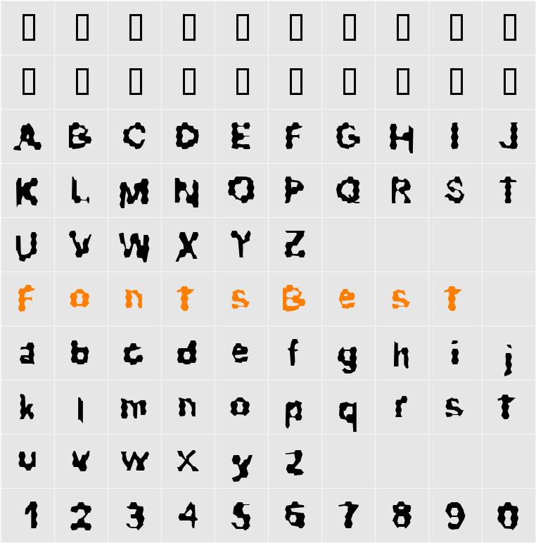 Ribbed Character Map