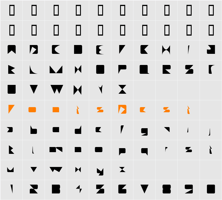 BizarreLapped Character Map