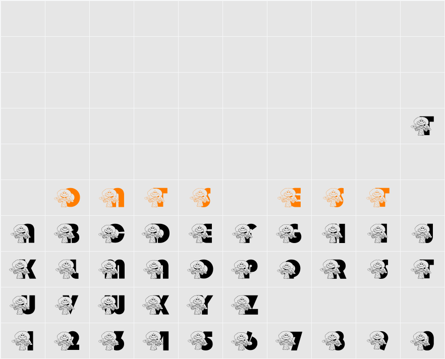 pf_xmas_angel Character Map