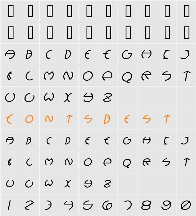 Devil Medium Character Map