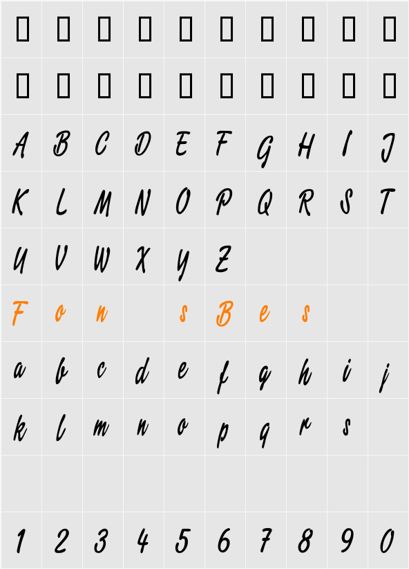 Script2 Character Map