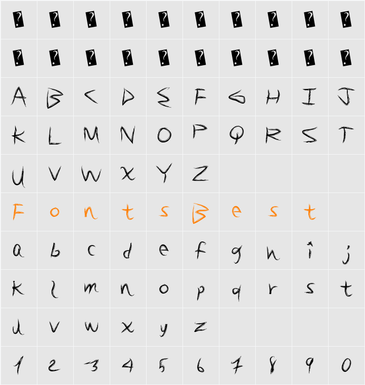 BrushSand Character Map