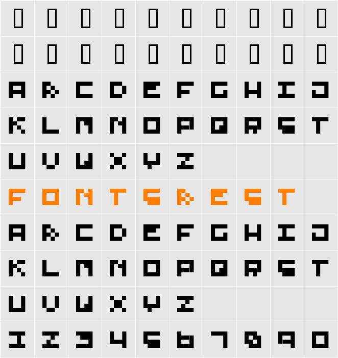 Pixel 4x4 Character Map