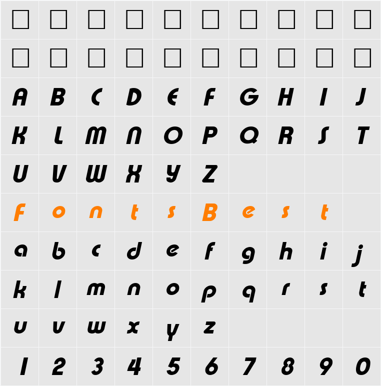 Expressa Character Map