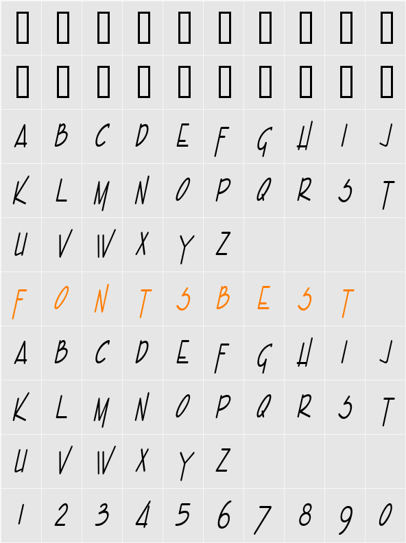 Enview Light Character Map