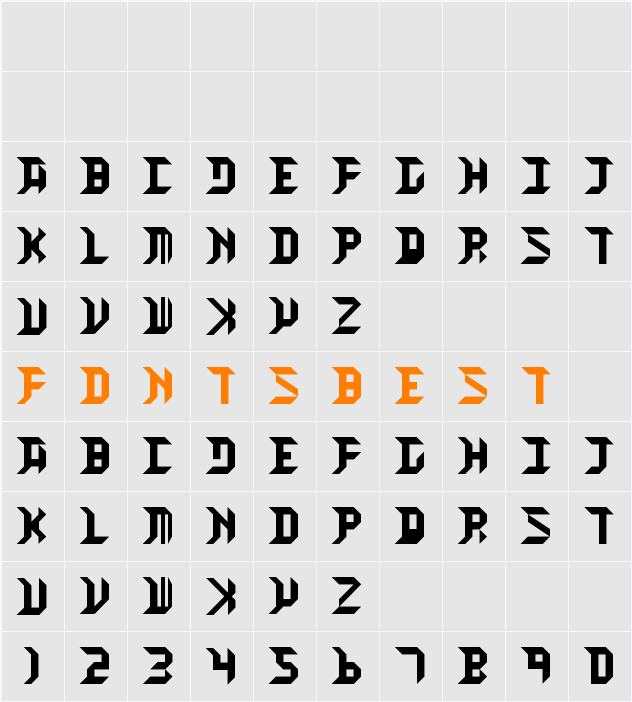 HIGH ORBIT Character Map