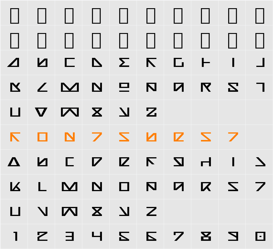 Nick Turbo Expanded Character Map