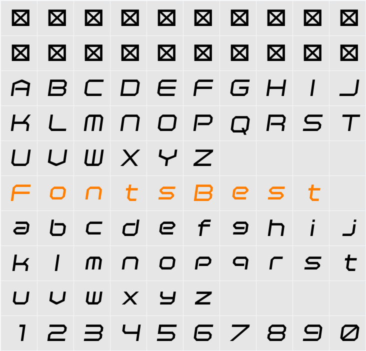 Polentical Neon Character Map
